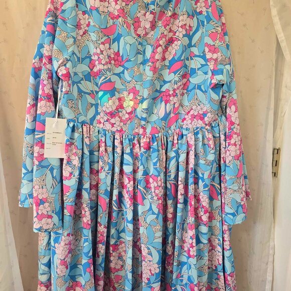 NWT Blue and Pink 60s Babydoll Spring Dress - Picture 4 of 7